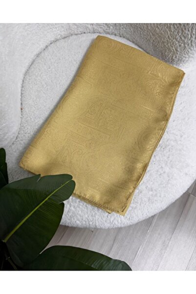 MODA Minelscarf Mustard Yellow Ethnic Pattern Monogram Shawl