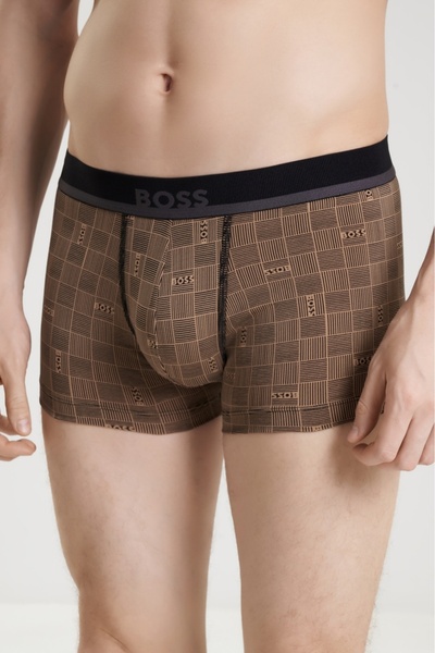 BOSS Erkek Elastik Bel Bantlı Baskılı Logo Desenli Pamuklu Lacivert T-Shirt 50531380-005