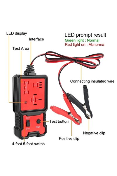 TECHSTAR Automotive Relay Tester with LED Indicator, Techstar® CNBJ707, Compatible with 4 and 5 Pins