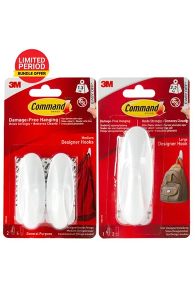 3M Command Season Promo Large + Medium Designer Hook Pack (2 Pc.)