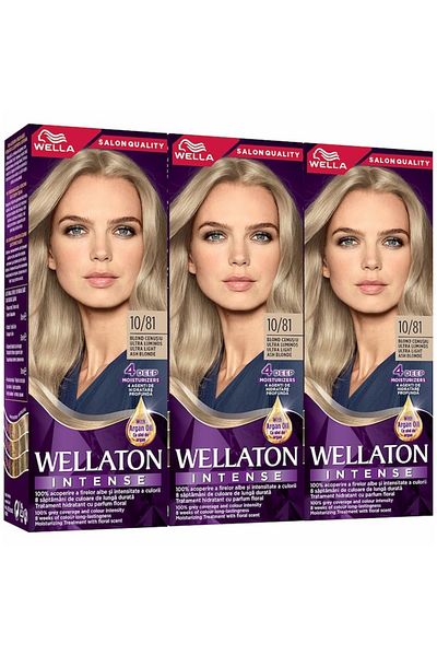 Wella 3x Wellaton Intense 10/81, Ultra Luminescent Ash Blond