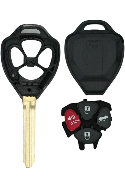 TECHSTAR Carcasă cheie auto cu 4 butoane compatibilă cu Toyota Corolla, RAV4, Yaris, Camry, Avalon – model 3+1 cu