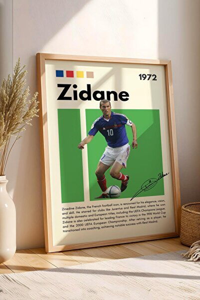 Saturn Pictură înrămată Zinedine Zidane - Pictură decorativă cu poster de fot...