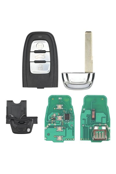 TECHSTAR Cheie auto completă și programabilă, compatibilă cu Audi A4, A5, A6, A7, A8, Q5, S4, S5,