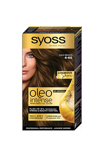 Syoss 3 x Permanent Hair Dye Without Ammonia Color Oleo Intense, 4-60 Golden Brown, 115 ml