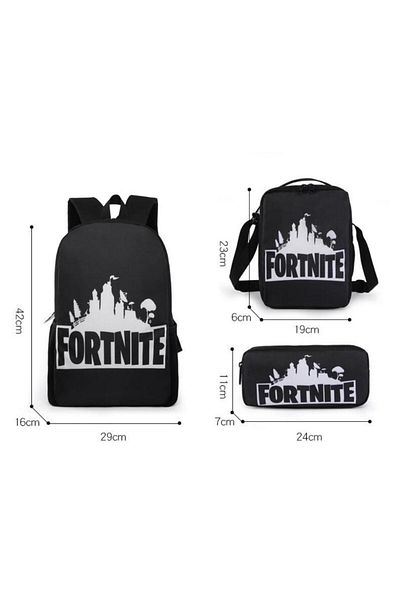ENAR 3-In-1 Fortnite Series School Backpack Black/White