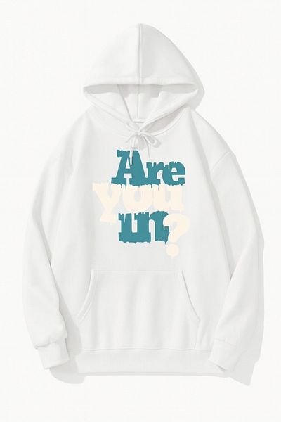 CLASSY.MODA Oversize 3 Thread Hooded Letter Printed Unisex Sweatshirt