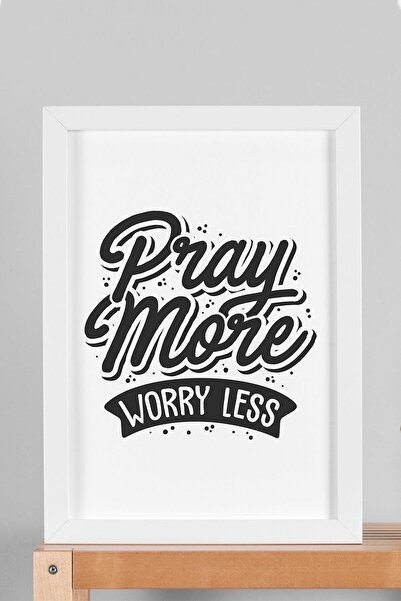 Saturn Pray More Worry Less Pictură înrămată - Pray More Worry Less Poster Mo...