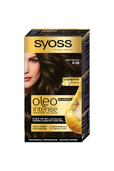 Syoss 3 x Color Oleo Intense Permanent Hair Dye, 3-10 Deep Auburn, 115 ml