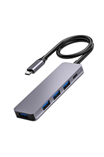 TECHSTAR ® ZFZ5IN1C Adaptor Hub Multifuncțional 5 în 1, USB-C, 4 x USB 3.0, P...
