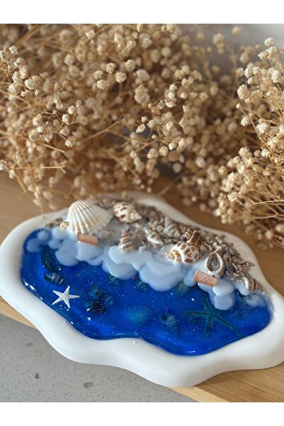 MANİFEST CANDLE El Yapımı Okyanus Temalı Dekoratif Kokulu Mum – Deniz Kabuklu...