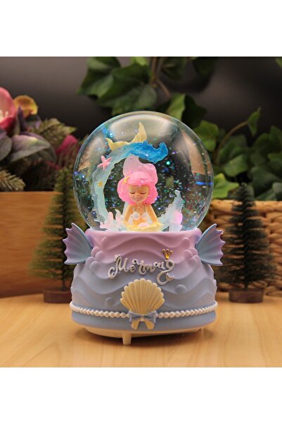 HALL BREATHE Işıklı ve Müzikli Deniz Kızı Büyük Boy Kar Küresi, Dekoratif ve ...