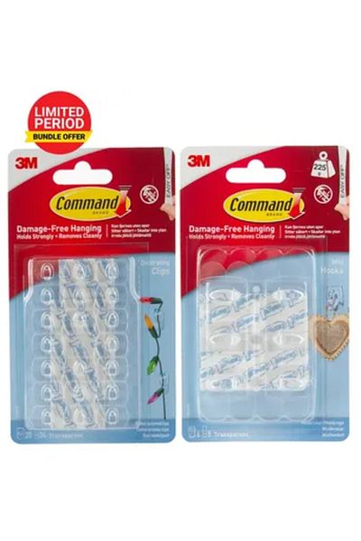 3M Command Season Promo Clear Clip with Mini Clear Clip Pack (2 Pc.)