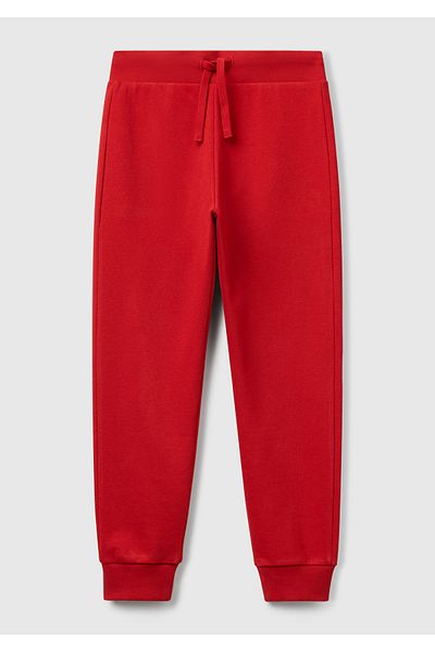 United Colors of Benetton Boy's Red Back Pocket Label Logo Sweatpants