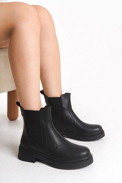 SH SİLVER MODA Women's Boots Thermo Non-Slip Side Elastic Sole Stitched Waterproof