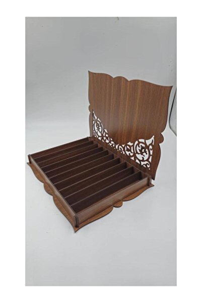 Mu Art Ahşap علبة مسبحة خشبية مزخرفة 10 قطع رقم 2 31 سم × 24 سم × 3 سم