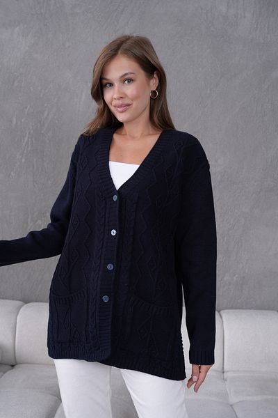 Lamierra Women's Mother's Knitwear Wool Cardigan with Pocket Detail