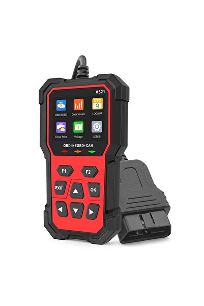 TECHSTAR Tester de diagnosticare multi-marcă V521, scaner OBD2 EOBD CAN, citește peste 4000 de coduri de eroare,