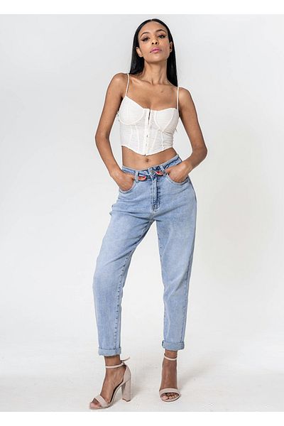 Nina Carter Mom Fit Nina Carter women's jeans light blue P502-23 M7