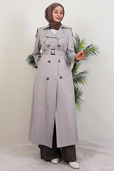 GİYZAMİLA Mari Trench Coat Stone