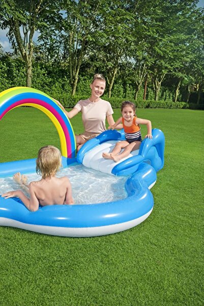 BESTWAY Rainbow N' Shine Pool And Play Center 2.57m x 1.45m x 91cm