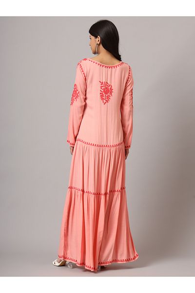 alaya Hand Embroidered Lucknowi Chikankari Cotton Jalabiya-AL3942