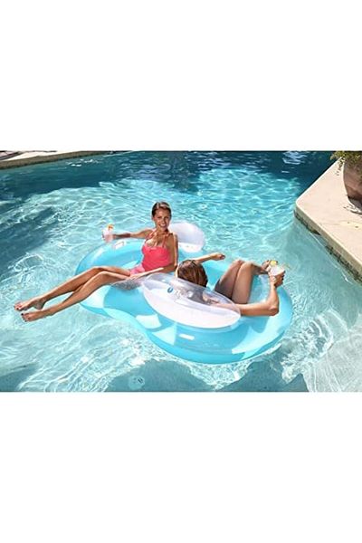 BESTWAY 43009 Double Ring Float 188 x 117 cm Double Lounger Mattress Multi-Coloured