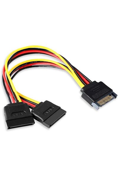 Generic SATA 15-Pin Power Adapter Cable, SATA 15 Pin Male to SATA 15 Pin Female Power Y-Splitter Extension C