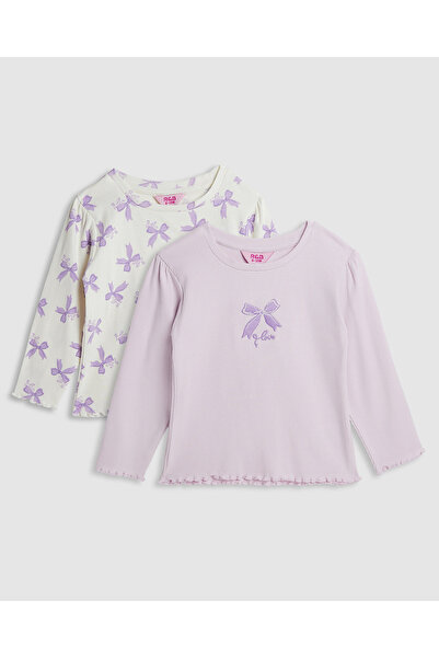 R&B 2 Pack Printed Tops with Long Sleeves