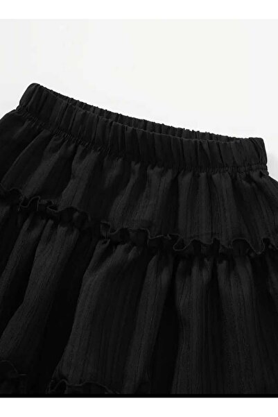 BEBEĞİME ÇORAP Girl's Layered Ruffled Muslin Skirt