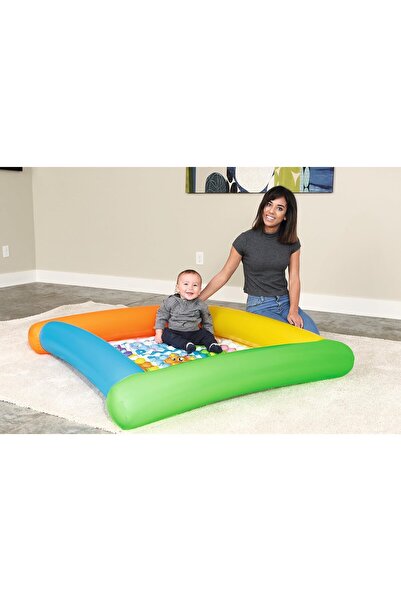 BESTWAY BW52240 Up In & Over Friendly Animals Inflatable Children's Play Mat, Multi-Colour, Age 4 Mo