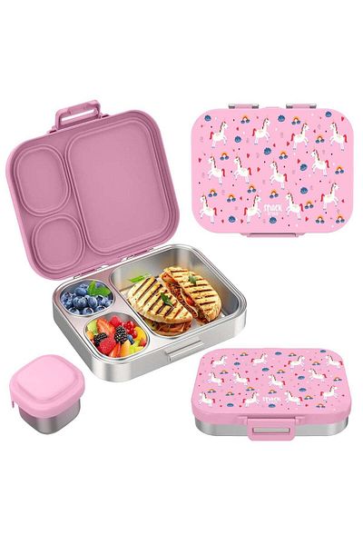 Snack Attack Pink Unicorn Presto Stainless Steel with Dip Sauce