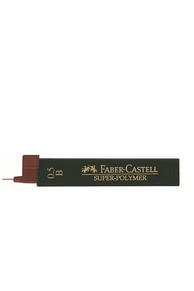 Faber Castell Super-Polymer Lead Refill – Black 0.5 mm B, 12 Leads/Tube