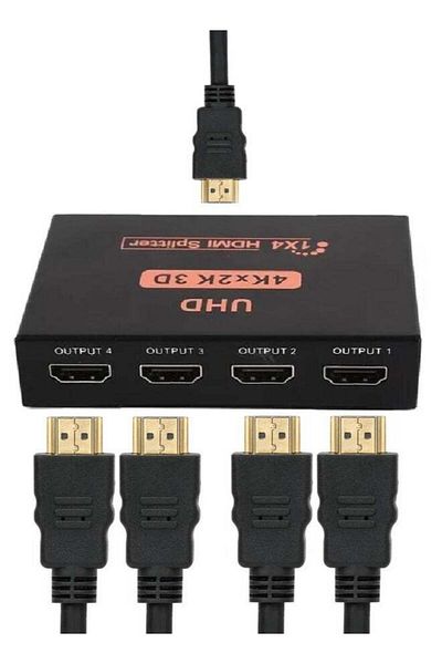 Generic HDMI Splitter 1 In 4 Out – High-Quality 4K Ultra HD, 3D, 1080p, 2160p