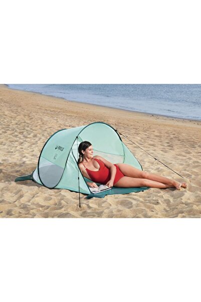 BESTWAY Pop-Up Beach Tent - Pavillo - 200X120X90 - Green - Upf 80 Sun Protection - 2 Persons