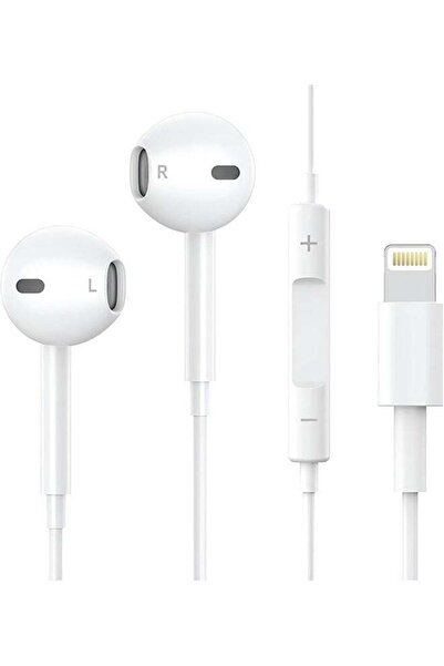 Generic سماعة أذن لاسلكية 2 في 1 مع كابل Lightning لأجهزة iPhone باللون الأبيض