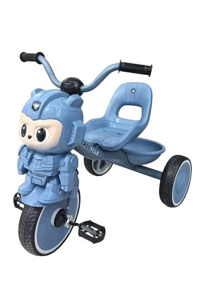Toybox Kids Tricycle with Rear Storage Basket, Light and Music, 2-5 Years Blue