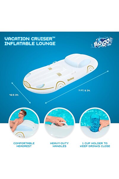 BESTWAY H2OGO! Deluxe Comfort Plush Pool Floats | Single and Double Lounges and Loungers for Adults