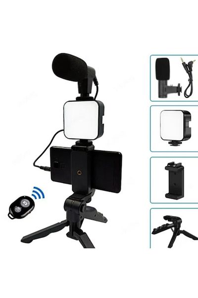 OEM Professional Vlogging Kit for YouTube and TikTok with LED Lamp, Microphone, Compatible with Camera/S