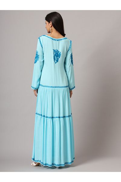 alaya Hand Embroidered Lucknowi Chikankari Cotton Jalabiya-AL3942
