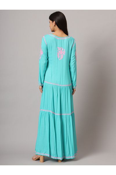 alaya Hand Embroidered Lucknowi Chikankari Cotton Jalabiya-AL3942