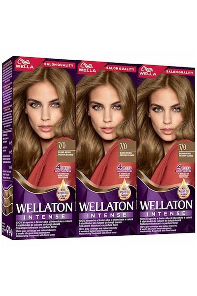 Wella Pachet: 3x Wellaton 7/0, Blond Mediu