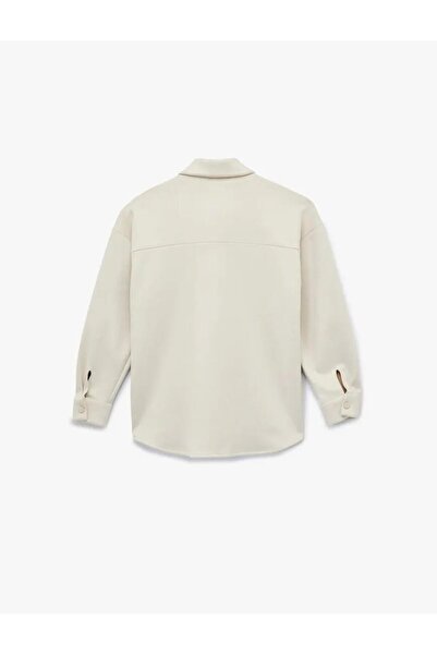 Koton Sleeve Length New Season Classic Collar Long Sleeve Pocket Detailed Oversize Buttoned Shirt Jacket