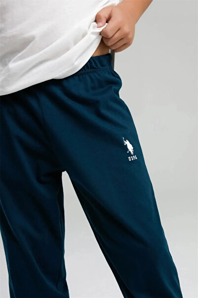 U.S. Polo Assn. Erkek Çocuk Pijama Takımı - Beyaz