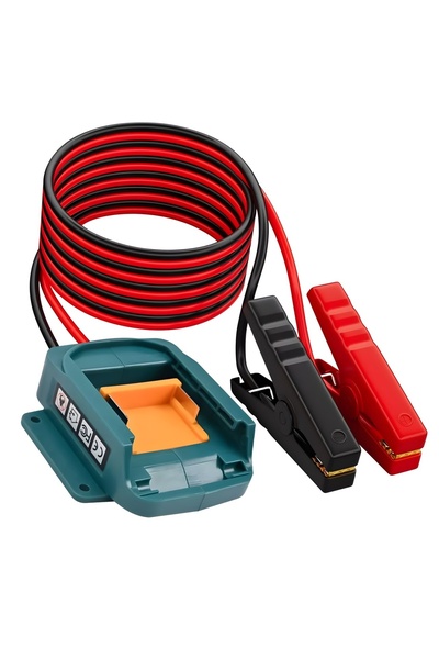 TECHSTAR Cablu de pornire auto cu clește și adaptor pentru baterii Makita de 18V – Pornire portabilă 1,8 m,