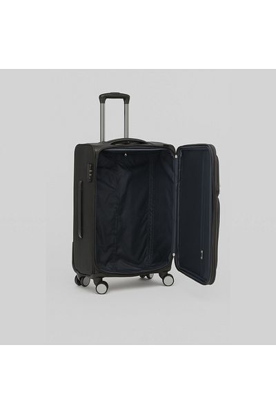 ORAMI EXPANDABLE ANTI THEFT ZIPPER PU LEATHER LUGGAGE TROLLEY 3 PCS SET 26" 28" 30" BLACK