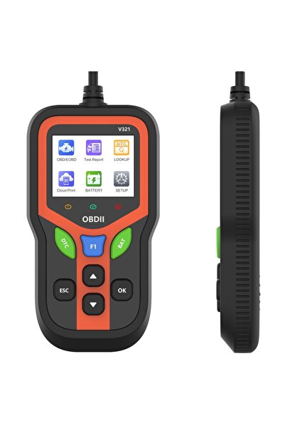 TECHSTAR Tester de diagnosticare auto V321 OBD2 cu funcții avansate de testare a bateriei, citire/ștergere a datelor motorului