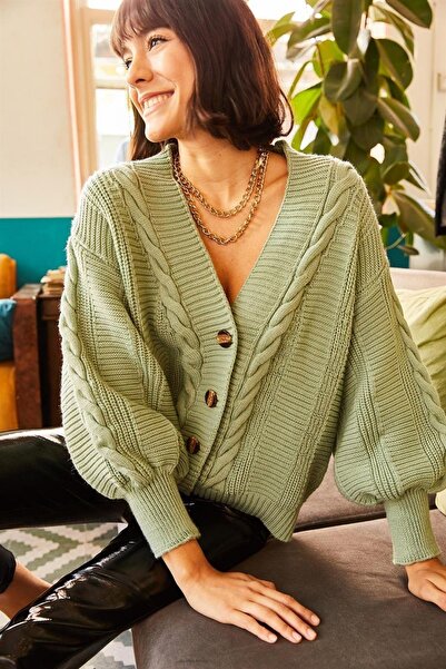 Marvine Γυναικεία πλεκτή ζακέτα με σχέδιο με 4 κουμπιά