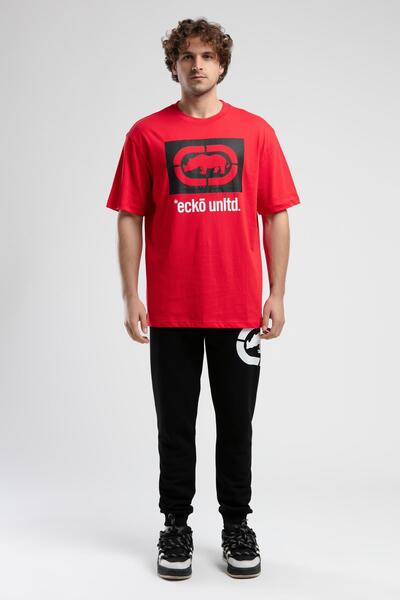 Eckō Unltd. Ithaca Red Crew Neck Embroidered Oversize Men's Tshirt