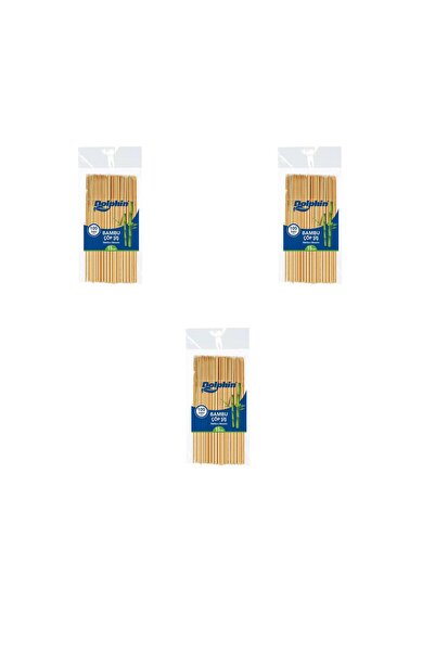 Dolphin Bambu Ahşap Çöp Şiş - Boy : 15 Cm. / En : 3mm - 100 Adetlik 3 Paket
